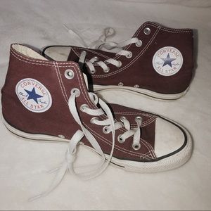 ✮ high top maroon converse ✮